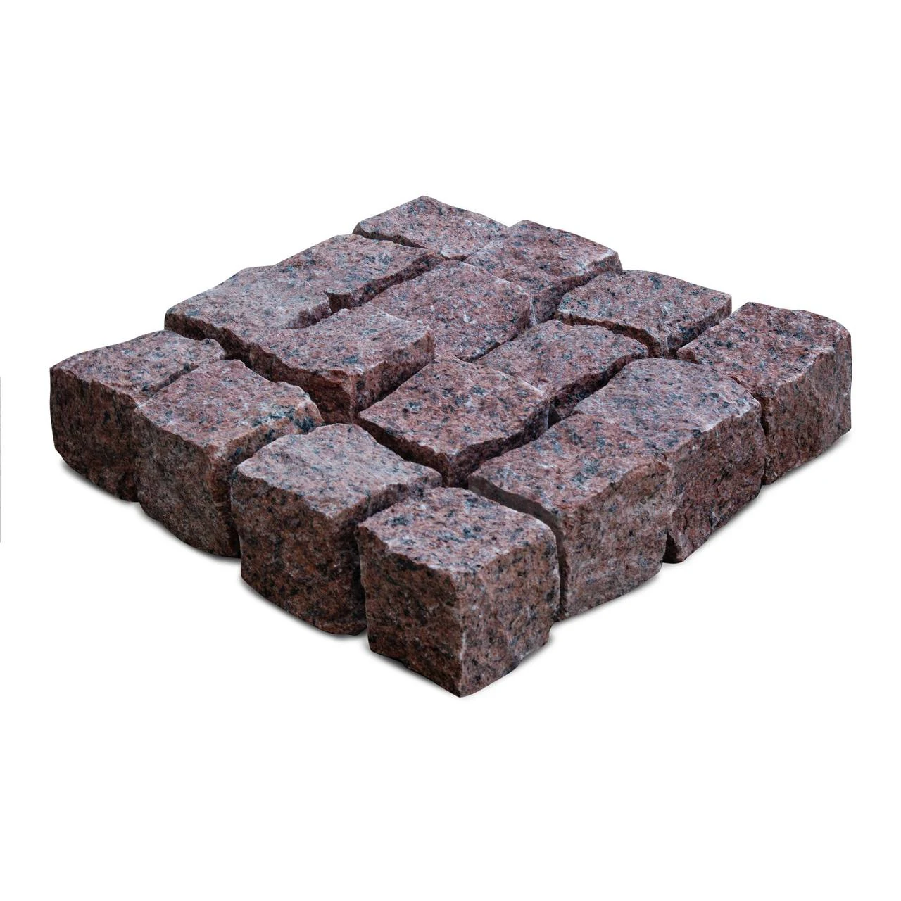 Punane lõhutud graniitkuubik